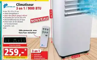 Norma Climatiseur 3 En 1 - 9000 Btu Lifetime Air offre