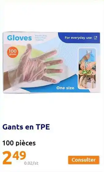 Action Gants en tpe offre