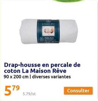 Action Drap-housse en percale de coton la maison rêve offre