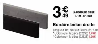 Chretien Matériaux Bordure béton droite offre