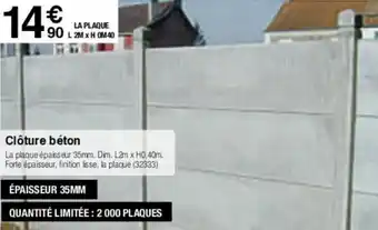 Chretien Matériaux Clôture béton offre