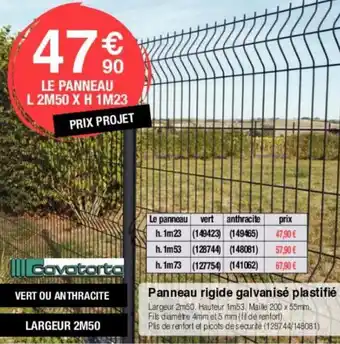 Panneau rigide galvanise plastifié