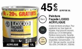 Chretien Matériaux LOXXO ACRYLIQUE peinture façade offre