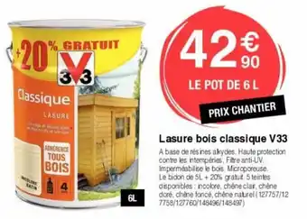 Chretien Matériaux Lasure bois classique V33 offre