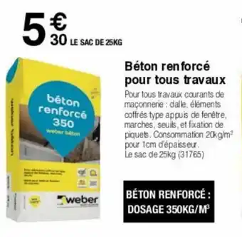 Chretien Matériaux Béton renforcé pour tous travaux offre