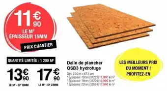 Dalle de piancher OSB3 hydrofuge