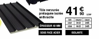 Tôle nervurée prélaquée isolée anthracite