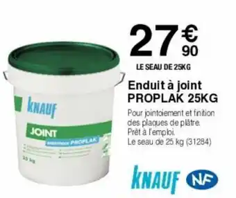 Enduit à  joint PROPLAK 25KG