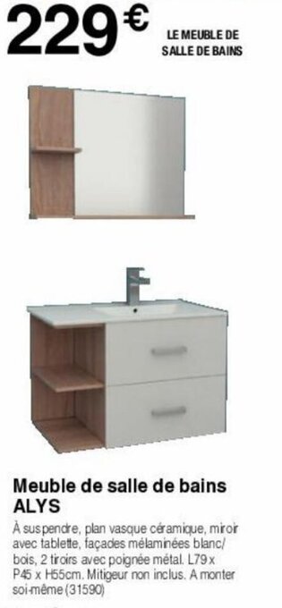 Chretien Matériaux Meuble de salle de bains ALYS offre