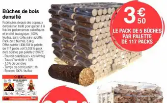 Chretien Matériaux Bûches de bois densifié offre