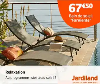 Jardiland Bain de soleil "farniente" offre