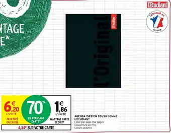 Intermarché L'ÉTUDIANT agenda 15x21cm cousu gomme offre