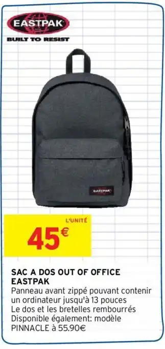Intermarché Sac a dos out of office eastpak offre