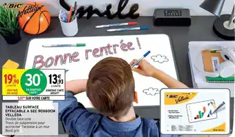 Intermarché BIC tableau surface effacable a sec 90x60cm velleda offre