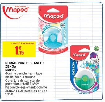 Intermarché MAPED gomme ronde blanche zenoa offre
