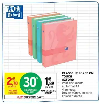 Intermarché OXFORD classeur 28x32 cm touch offre