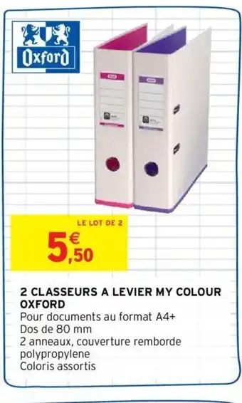 OXFORD 2 classeurs a levier my colour