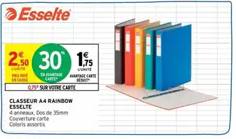 Intermarché ESSELTE classeur A4 rainbow offre