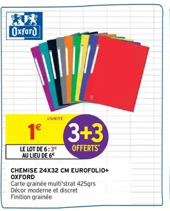 Intermarché OXFORD chemise 24x32 cm eurofolio+ offre