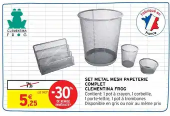 CLEMENTINA FROG set metal mesh papeterie complet