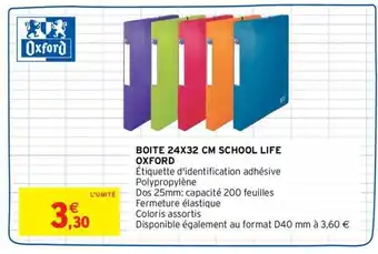 Intermarché OXFORD boite 24x32 cm school life offre