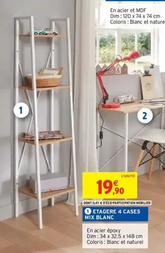 Intermarché Etagere 4 cases mix blanc offre