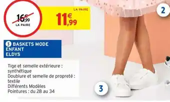 ELDYS baskets mode enfant