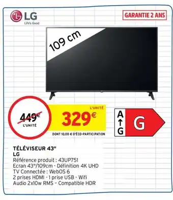 Intermarché LG téléviseur 43 offre