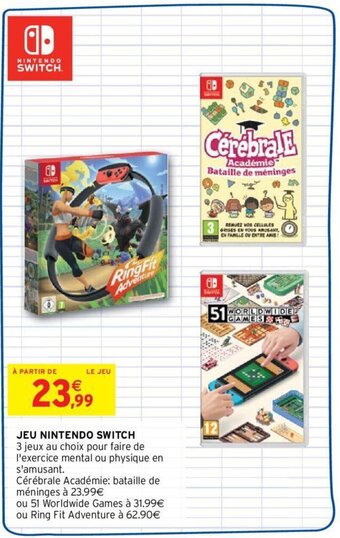 Intermarché Jeu nintendo switch offre