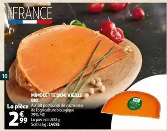 Auchan Mimolette demi vieille bio offre
