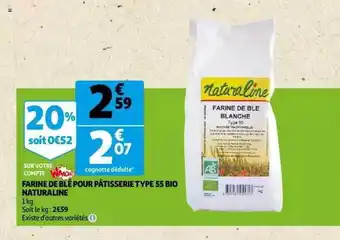 Farine de blé pour pùtisserie type 55 bio naturaline