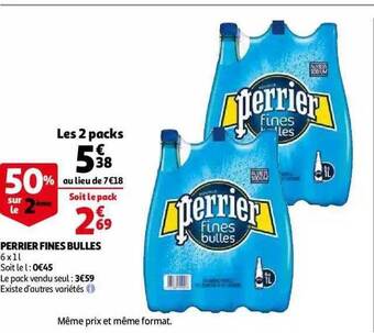 Auchan Perrier fines bulles offre