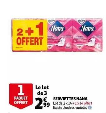 Auchan Serviettes nana offre