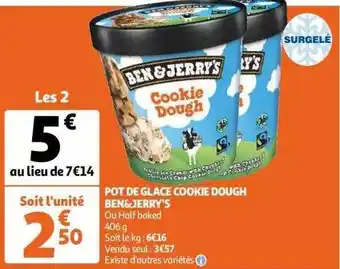Auchan Pot de glace cookie dough ben&jerry's offre