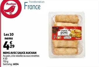 Auchan Nems avec sauce auchan offre