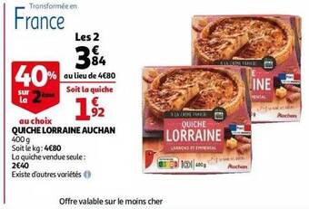 Auchan Quiche lorraine auchan offre