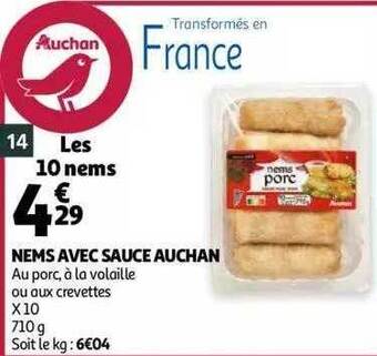 Auchan Nems avec sauce auchan offre