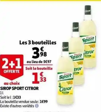 Auchan Sirop sport citror offre