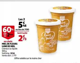Auchan Miel de fleurs lune de miel offre