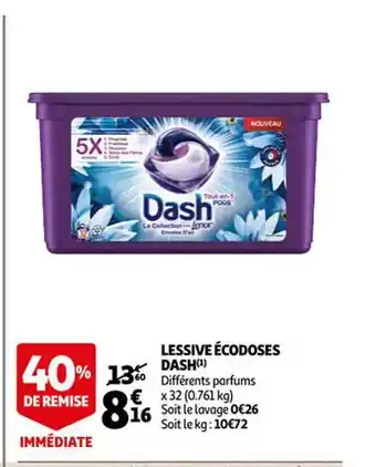 Auchan Lessive écodoses dash offre