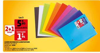 Auchan Cahier koverbook clairefontaine offre