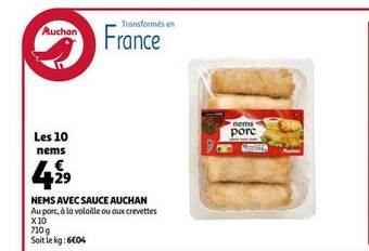 Auchan Nems avec sauce auchan offre