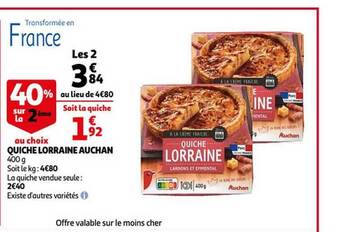 Auchan Quiche lorraine auchan offre