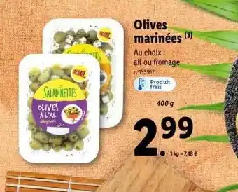 Lidl Olives marinées offre