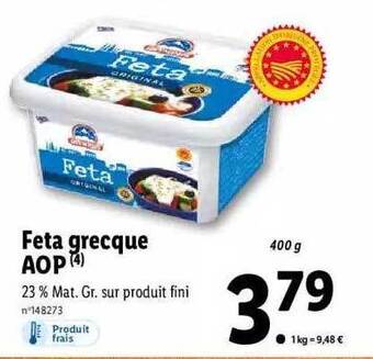 Lidl Feta grecque aop offre