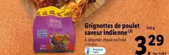 Lidl Grignottes de poulet saveur indienne offre