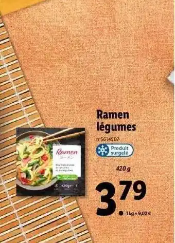 Lidl Ramen légumes offre