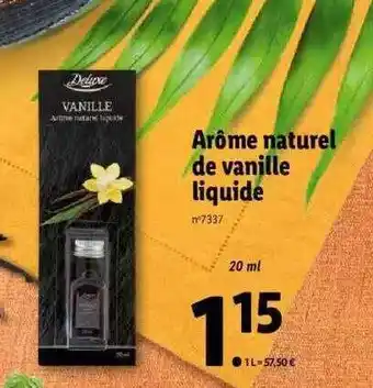 Lidl Arôme naturel de vanille liquide deluxe offre
