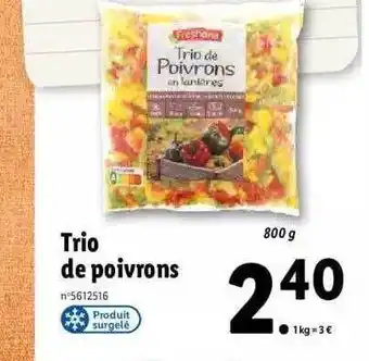 Lidl Trio de poivrons freshona offre