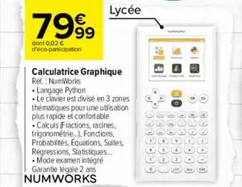 Carrefour Calculatrice graphique numworks offre